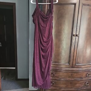 Alex Evenings Burgundy Draped Gown
